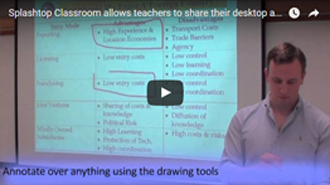 Splash Classroom umożliwia nauczycielom udostępnianie pulpitu